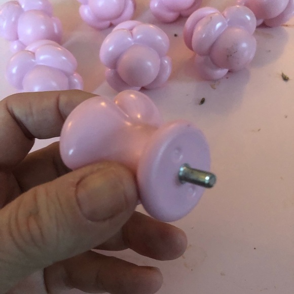 Ikea Skulptur Pink Porcelain Curtain Rod Finial . Could be used as handles-used - Picture 6 of 13
